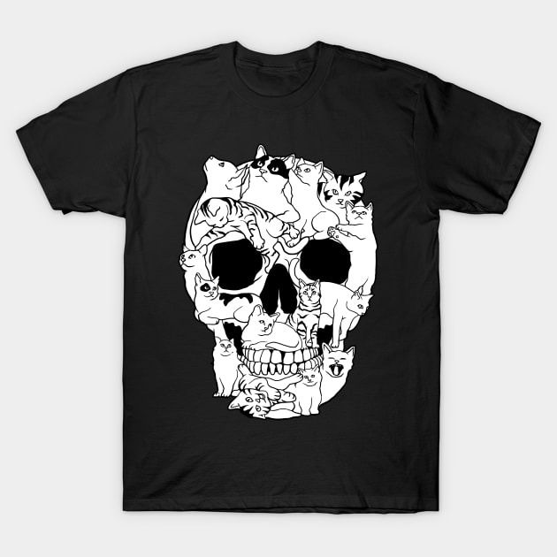 Cat Skull Kitty Skeleton Grunge Style Funny Cat Bones Gift T-Shirt by Blink_Imprints10
